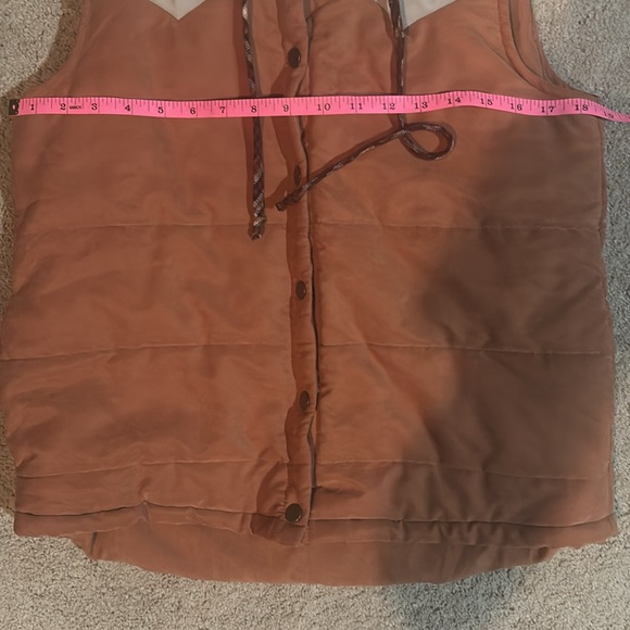 Hem & Thread ladies rust colored flannel detail vest small winter vest layering - Picture 3 of 4